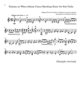Fantasy on When Johnny Comes Marching Home for Solo Violin sample page 1